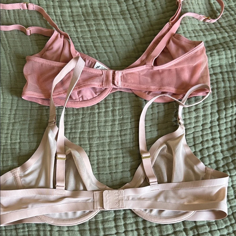 CUUP Pink and Cream Lace Bralette Set - Picture 3 of 5